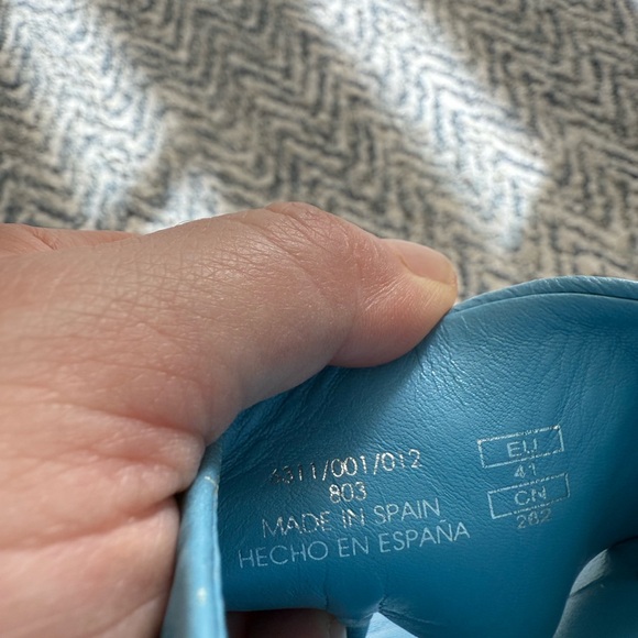 Zara Women's Sky Blue Leather Mules - Picture 3 of 7